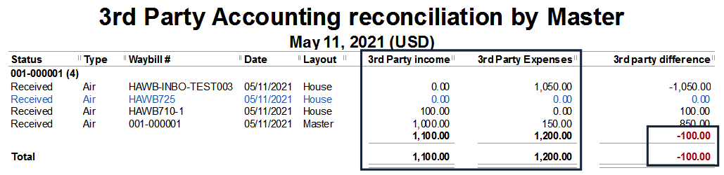 3rd party billing in Magaya report