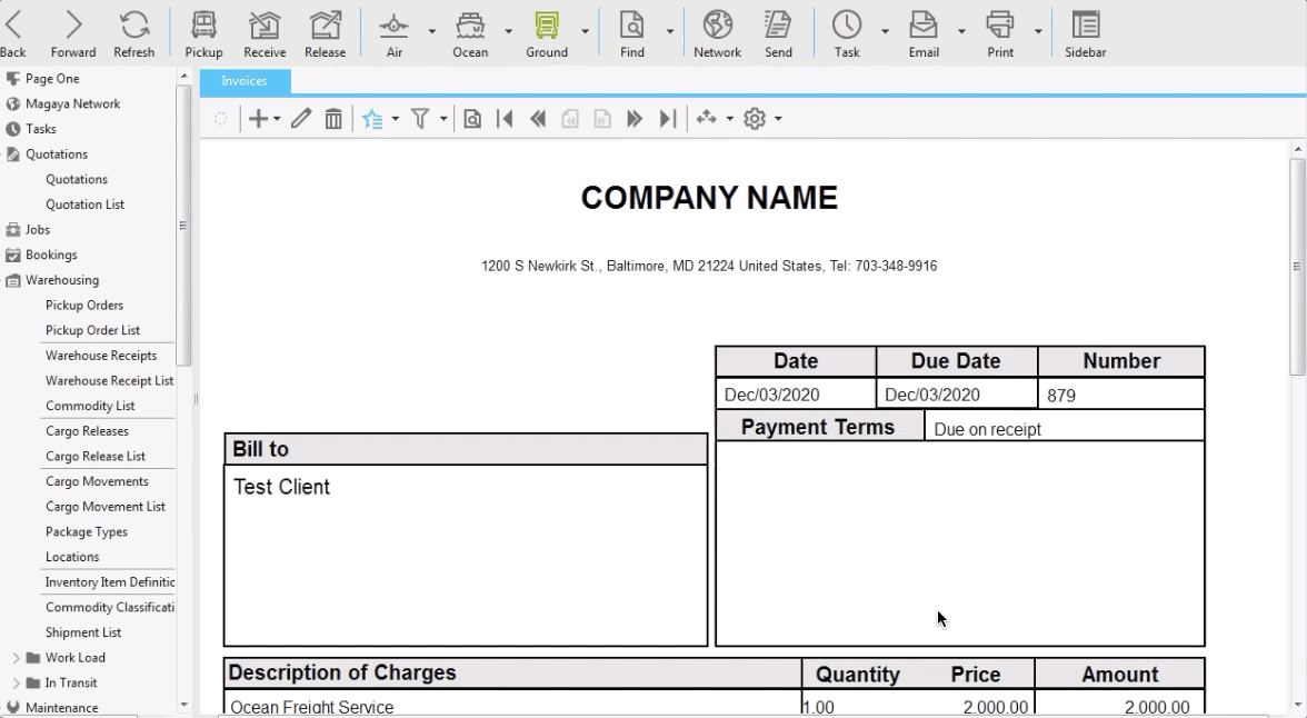 Linking Invoice to operation